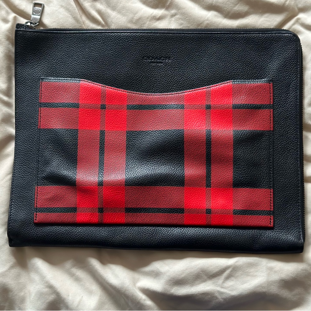 Coach leather tech pouch